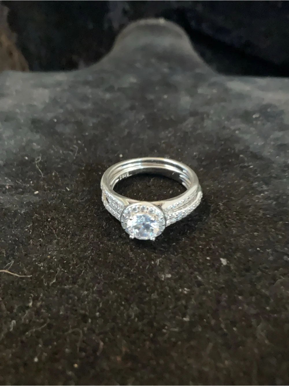 Sterling Silver Cubic Zirconia Halo Ring Set